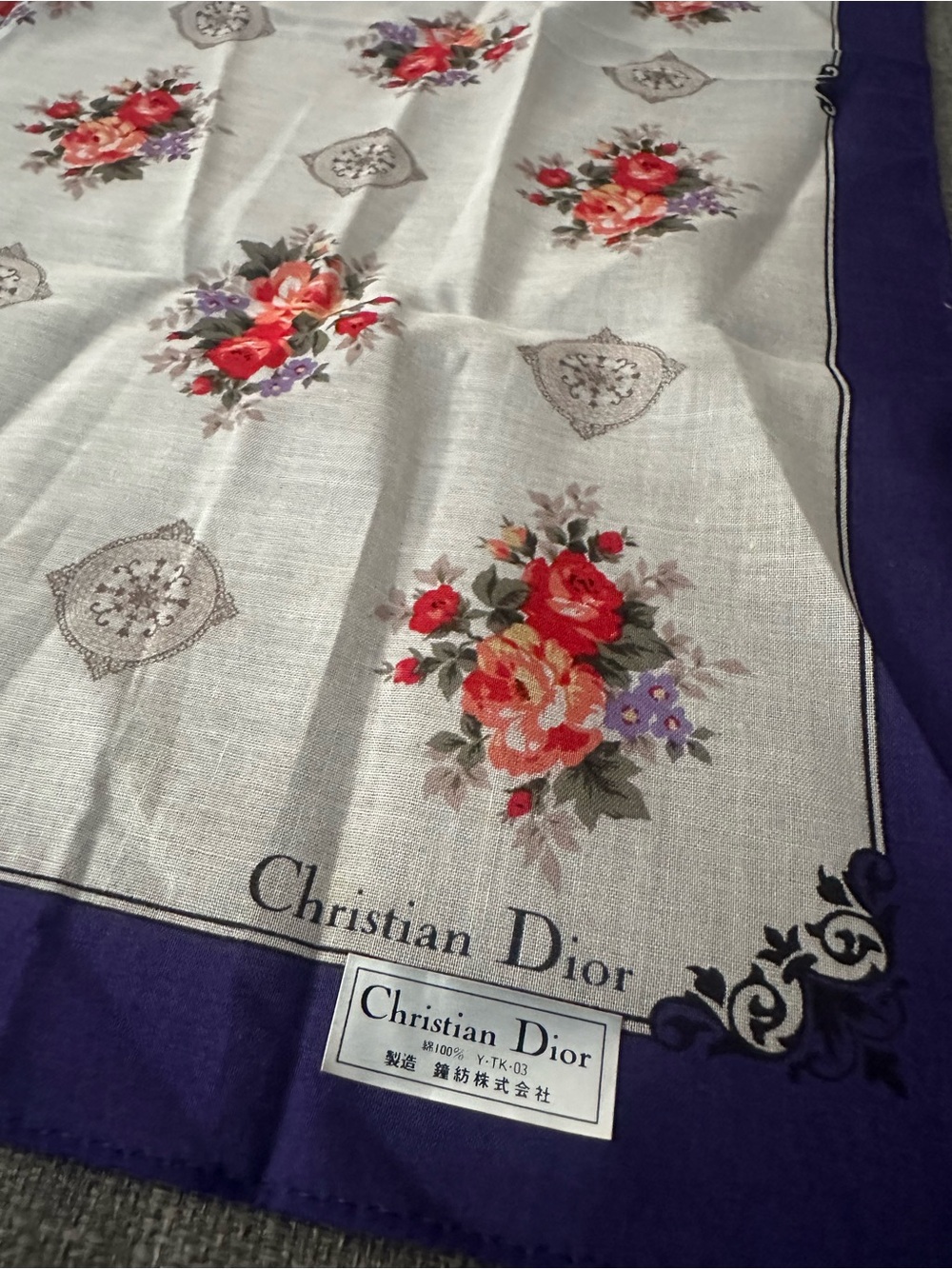 Dior Floral Print Small Scarf